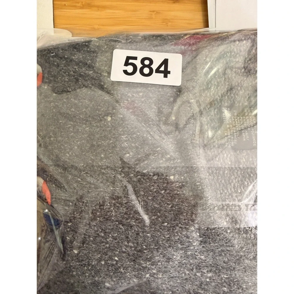 Vintage IB Diffusion Gray Embellished Crane Sweater Women's Size‎ P Silk Angora - Picture 10 of 10